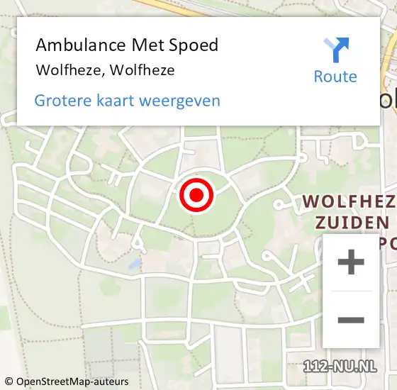 Locatie op kaart van de 112 melding: Ambulance Met Spoed Naar Wolfheze, Wolfheze op 12 juni 2020 10:20