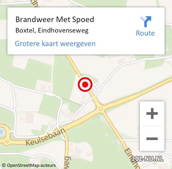 Locatie op kaart van de 112 melding: Brandweer Met Spoed Naar Boxtel, Eindhovenseweg op 12 juni 2020 13:02
