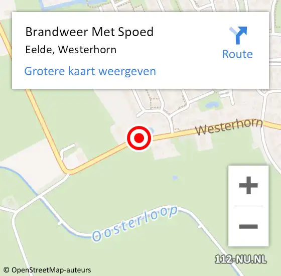 Locatie op kaart van de 112 melding: Brandweer Met Spoed Naar Eelde, Westerhorn op 9 mei 2014 13:26