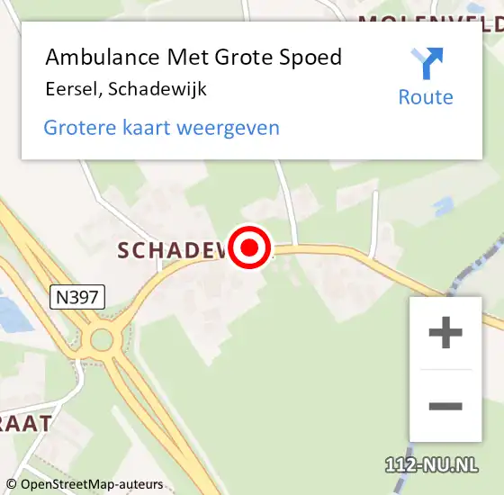 Locatie op kaart van de 112 melding: Ambulance Met Grote Spoed Naar Eersel, Schadewijk op 13 juni 2020 09:30