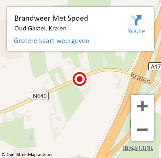 Locatie op kaart van de 112 melding: Brandweer Met Spoed Naar Oud Gastel, Kralen op 13 juni 2020 18:04