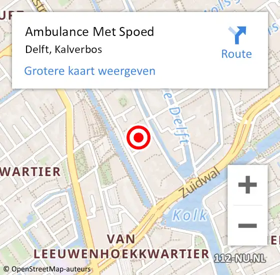 Locatie op kaart van de 112 melding: Ambulance Met Spoed Naar Delft, Noord op 13 juni 2020 19:29