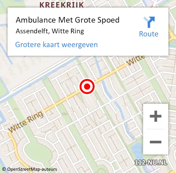 Locatie op kaart van de 112 melding: Ambulance Met Grote Spoed Naar Assendelft, Witte Ring op 14 juni 2020 09:58
