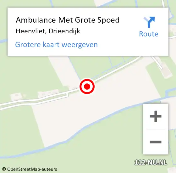 Locatie op kaart van de 112 melding: Ambulance Met Grote Spoed Naar Heenvliet, Drieendijk op 14 juni 2020 13:35