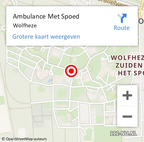 Locatie op kaart van de 112 melding: Ambulance Met Spoed Naar Wolfheze op 15 juni 2020 00:25