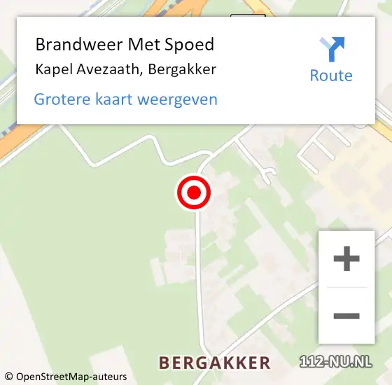 Locatie op kaart van de 112 melding: Brandweer Met Spoed Naar Kapel Avezaath, Bergakker op 15 juni 2020 16:58