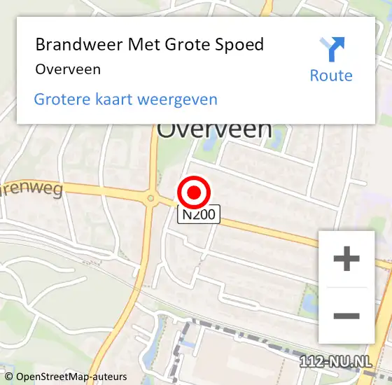 Locatie op kaart van de 112 melding: Brandweer Met Grote Spoed Naar Overveen op 15 juni 2020 17:35