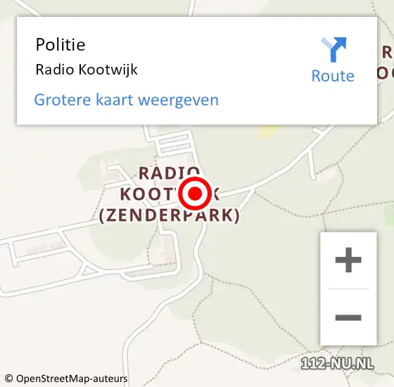 Locatie op kaart van de 112 melding: Politie Radio Kootwijk op 15 juni 2020 20:16