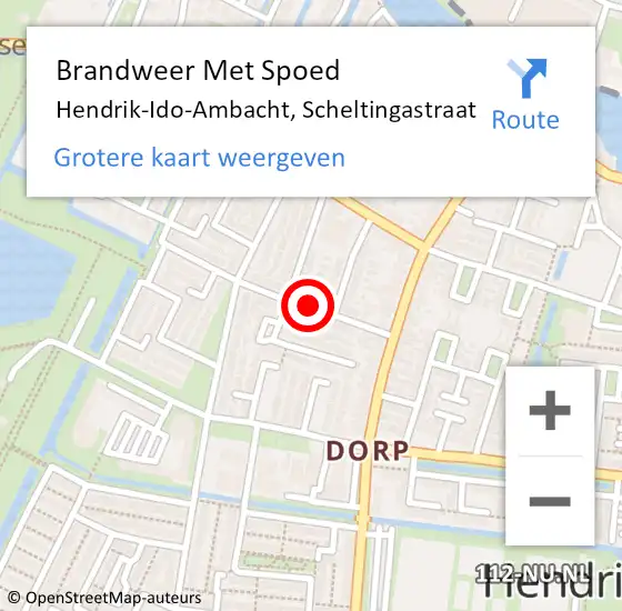 Locatie op kaart van de 112 melding: Brandweer Met Spoed Naar Hendrik-Ido-Ambacht, Scheltingastraat op 16 juni 2020 14:43
