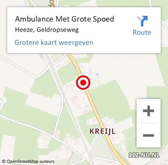 Locatie op kaart van de 112 melding: Ambulance Met Grote Spoed Naar Heeze, Geldropseweg op 16 juni 2020 18:39