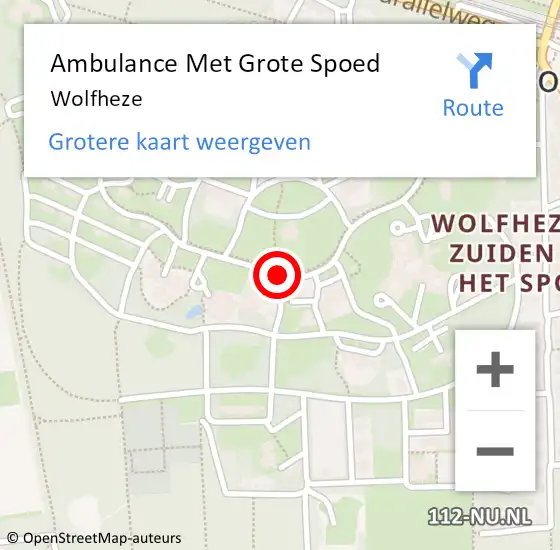 Locatie op kaart van de 112 melding: Ambulance Met Grote Spoed Naar Wolfheze op 16 juni 2020 22:57