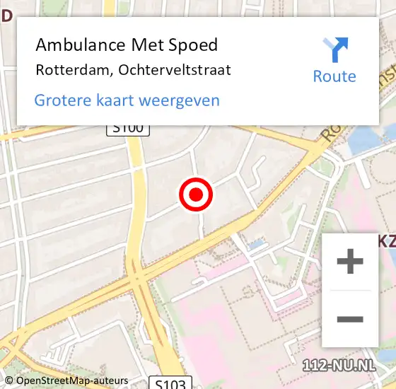 Locatie op kaart van de 112 melding: Ambulance Met Spoed Naar Rotterdam, Saftlevenstraat op 17 juni 2020 01:29