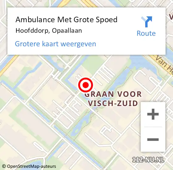 Locatie op kaart van de 112 melding: Ambulance Met Grote Spoed Naar Hoofddorp, Opaallaan op 17 juni 2020 11:45