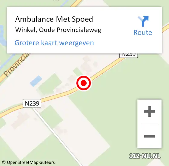 Locatie op kaart van de 112 melding: Ambulance Met Spoed Naar Winkel, Oude Provincialeweg op 17 juni 2020 13:40