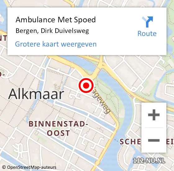 Locatie op kaart van de 112 melding: Ambulance Met Spoed Naar Bergen, Dirk Duivelsweg op 17 juni 2020 16:02
