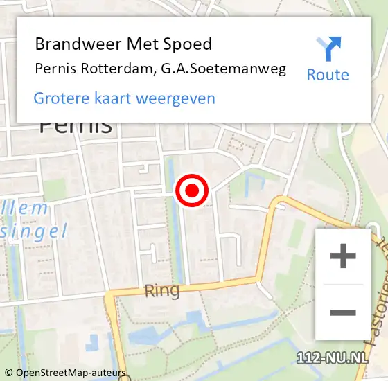 Locatie op kaart van de 112 melding: Brandweer Met Spoed Naar Pernis Rotterdam, G.A.Soetemanweg op 17 juni 2020 22:28
