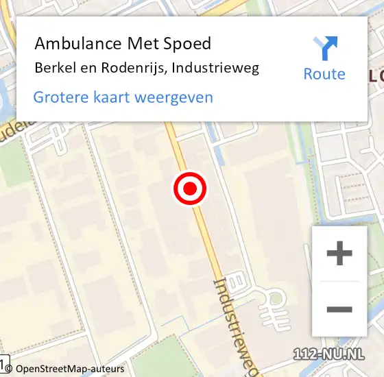 Locatie op kaart van de 112 melding: Ambulance Met Spoed Naar Berkel en Rodenrijs, Industrieweg op 19 juni 2020 15:28