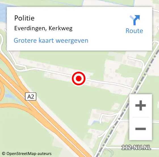 Locatie op kaart van de 112 melding: Politie Everdingen, Kerkweg op 19 juni 2020 16:16