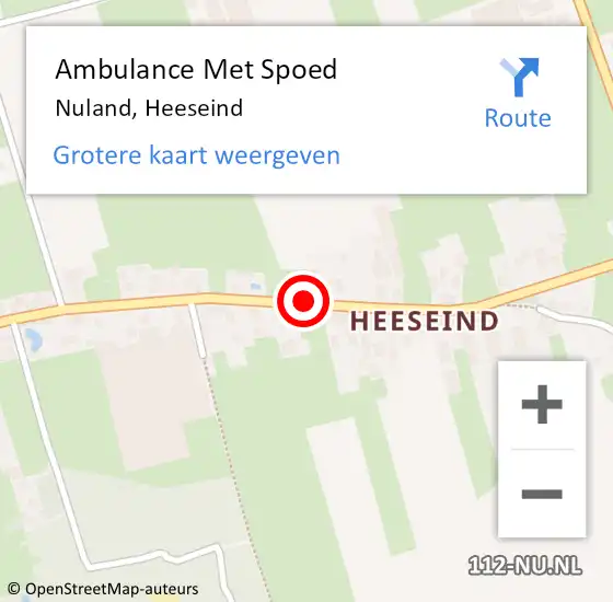 Locatie op kaart van de 112 melding: Ambulance Met Spoed Naar Nuland, Heeseind op 19 juni 2020 21:26