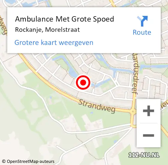 Locatie op kaart van de 112 melding: Ambulance Met Grote Spoed Naar Rockanje, Morelstraat op 20 juni 2020 04:27