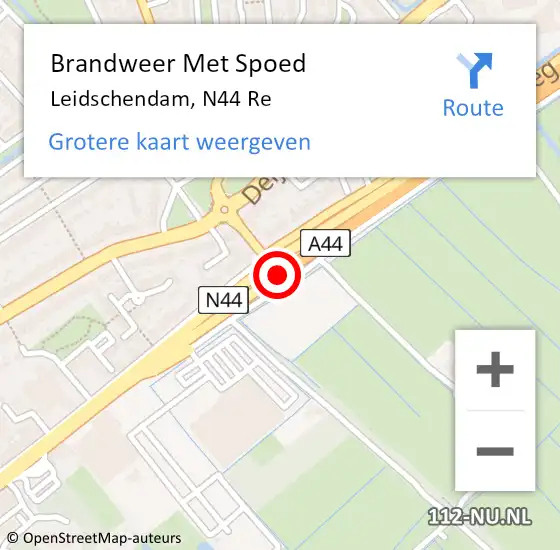 Locatie op kaart van de 112 melding: Brandweer Met Spoed Naar Leidschendam, N44 Re op 20 juni 2020 06:56
