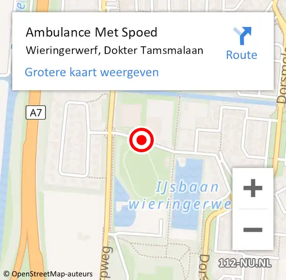 Locatie op kaart van de 112 melding: Ambulance Met Spoed Naar Wieringerwerf, Dokter Tamsmalaan op 20 juni 2020 17:12