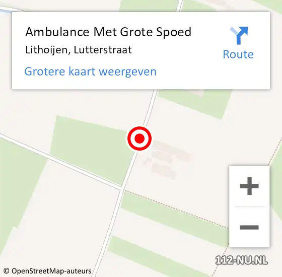 Locatie op kaart van de 112 melding: Ambulance Met Grote Spoed Naar Lithoijen, Lutterstraat op 20 juni 2020 18:14