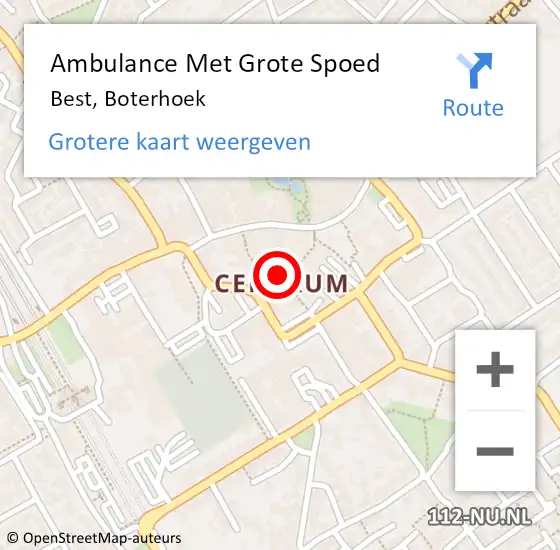Locatie op kaart van de 112 melding: Ambulance Met Grote Spoed Naar Best, Boterhoek op 21 juni 2020 14:44
