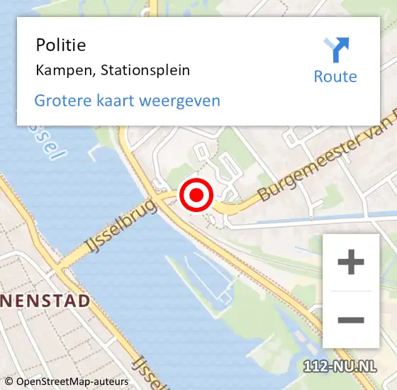 Locatie op kaart van de 112 melding: Politie Kampen, Stationsplein op 21 juni 2020 18:43