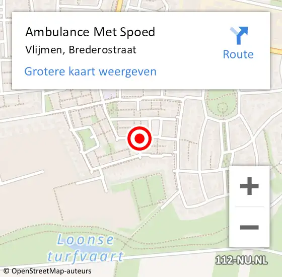 Locatie op kaart van de 112 melding: Ambulance Met Spoed Naar Vlijmen, Brederostraat op 22 juni 2020 05:33