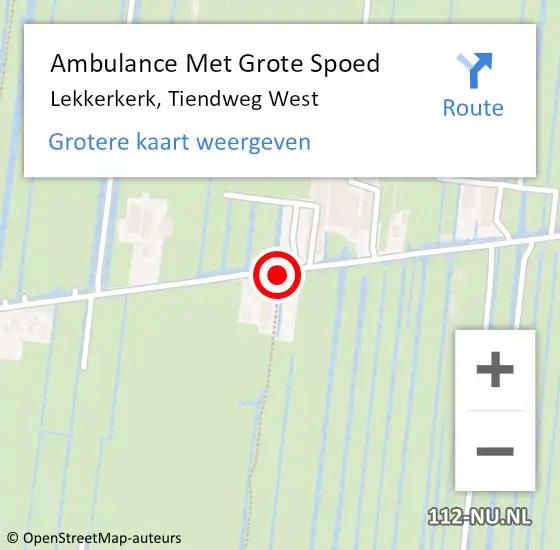 Locatie op kaart van de 112 melding: Ambulance Met Grote Spoed Naar Lekkerkerk, Tiendweg West op 22 juni 2020 15:09