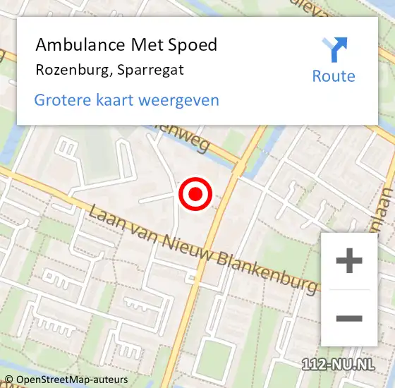 Locatie op kaart van de 112 melding: Ambulance Met Spoed Naar Rozenburg, Sparregat op 22 juni 2020 16:07