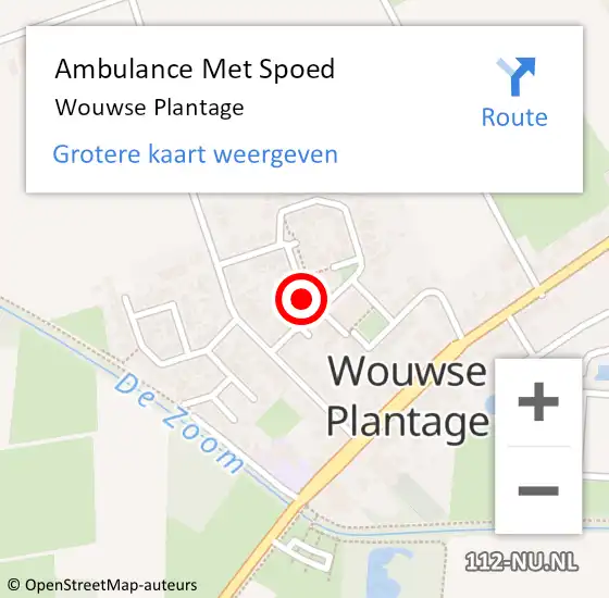 Locatie op kaart van de 112 melding: Ambulance Met Spoed Naar Wouwse Plantage op 22 juni 2020 17:40