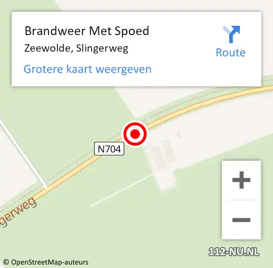 Locatie op kaart van de 112 melding: Brandweer Met Spoed Naar Zeewolde, Slingerweg op 22 juni 2020 22:56