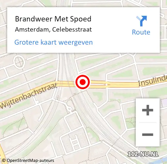 Locatie op kaart van de 112 melding: Brandweer Met Spoed Naar Amsterdam, Celebesstraat op 22 juni 2020 23:08