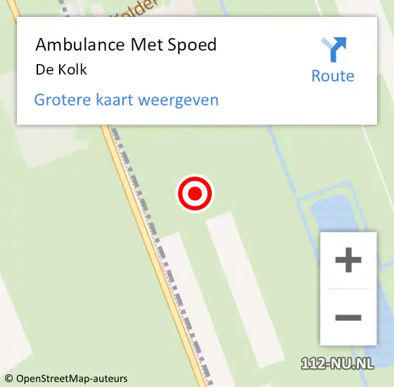 Locatie op kaart van de 112 melding: Ambulance Met Spoed Naar De Kolk op 23 juni 2020 06:39