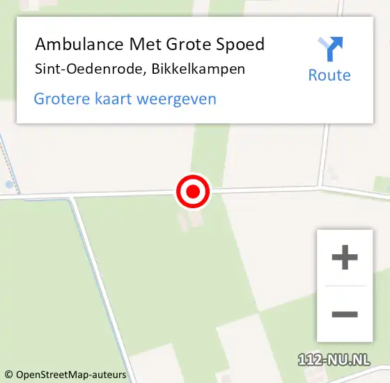 Locatie op kaart van de 112 melding: Ambulance Met Grote Spoed Naar Sint-Oedenrode, Bikkelkampen op 23 juni 2020 12:32