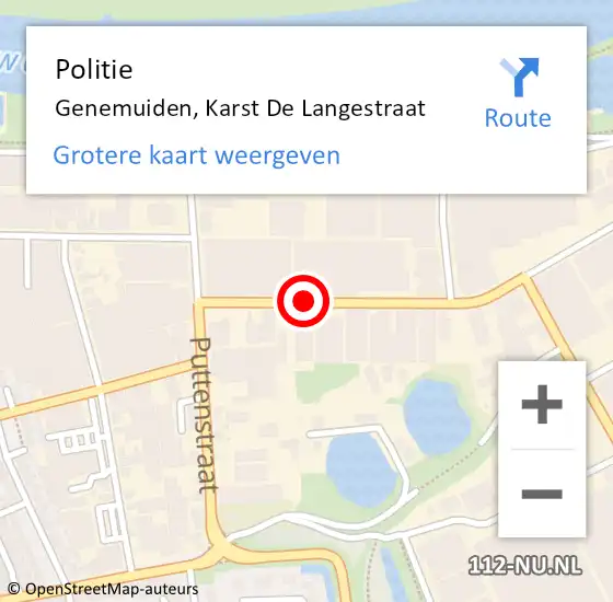 Locatie op kaart van de 112 melding: Politie Genemuiden, Karst De Langestraat op 23 juni 2020 12:44