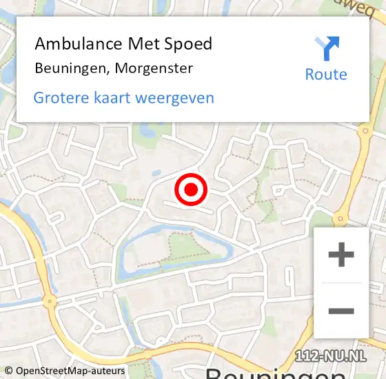 Locatie op kaart van de 112 melding: Ambulance Met Spoed Naar Beuningen, Morgenster op 23 juni 2020 13:17