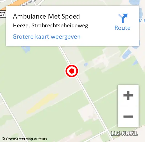 Locatie op kaart van de 112 melding: Ambulance Met Spoed Naar Heeze, Strabrechtseheideweg op 23 juni 2020 15:43