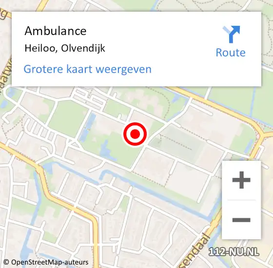 Locatie op kaart van de 112 melding: Ambulance Heiloo, Olvendijk op 23 juni 2020 20:56
