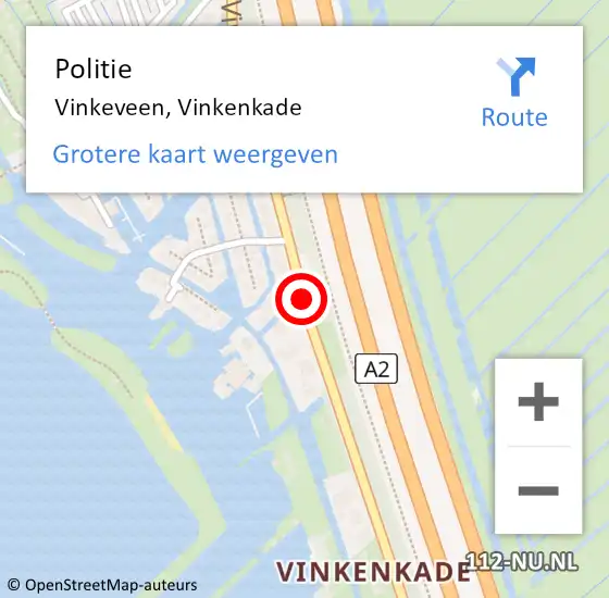 Locatie op kaart van de 112 melding: Politie Vinkeveen, Vinkenkade op 23 juni 2020 22:28