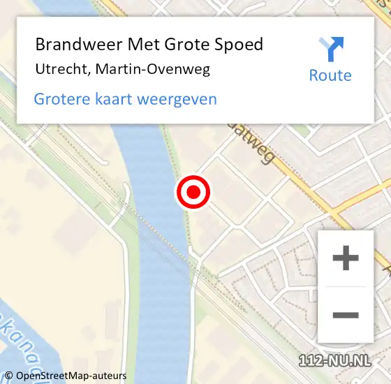 Locatie op kaart van de 112 melding: Brandweer Met Grote Spoed Naar Utrecht, Martin-Ovenweg op 24 juni 2020 00:16