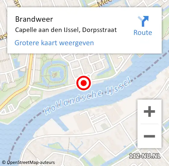 Locatie op kaart van de 112 melding: Brandweer Capelle aan den IJssel, Dorpsstraat op 24 juni 2020 09:27