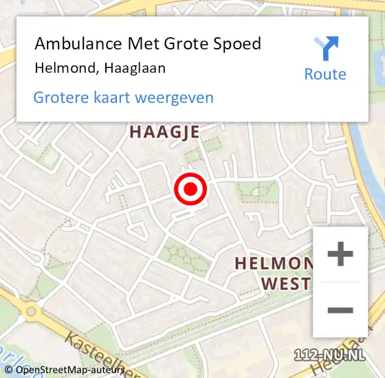 Locatie op kaart van de 112 melding: Ambulance Met Grote Spoed Naar Helmond, Haaglaan op 24 juni 2020 09:58