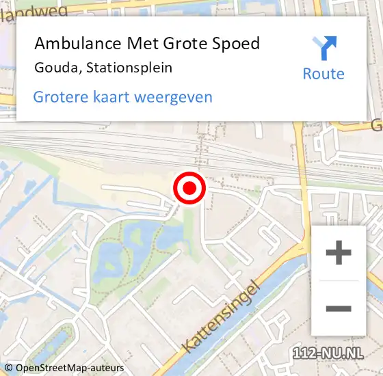 Locatie op kaart van de 112 melding: Ambulance Met Grote Spoed Naar Gouda, Stationsplein op 24 juni 2020 13:40