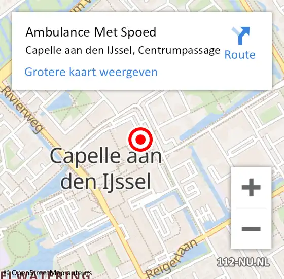 Locatie op kaart van de 112 melding: Ambulance Met Spoed Naar Capelle aan den IJssel, Centrumpassage op 24 juni 2020 14:17