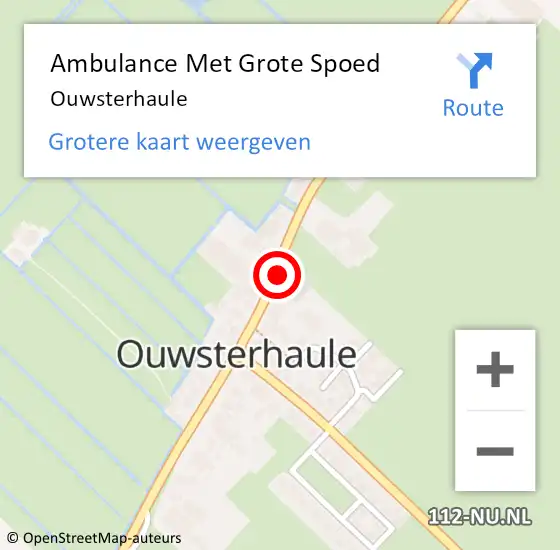 Locatie op kaart van de 112 melding: Ambulance Met Grote Spoed Naar Ouwsterhaule op 10 mei 2014 14:24
