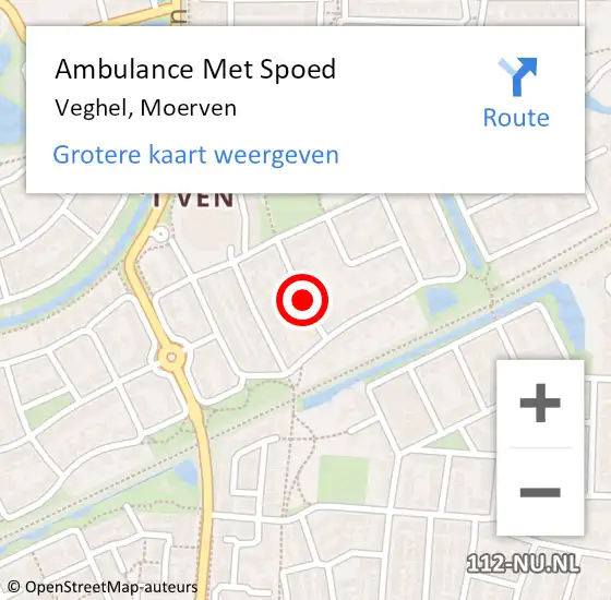 Locatie op kaart van de 112 melding: Ambulance Met Spoed Naar Veghel, Moerven op 25 juni 2020 08:46