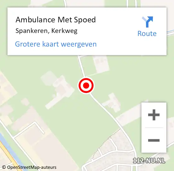 Locatie op kaart van de 112 melding: Ambulance Met Spoed Naar Spankeren, Kerkweg op 25 juni 2020 12:49